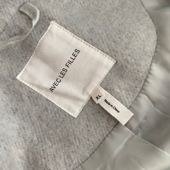Avec Les Filles NWT Grey Wool-Blend Ombre Oversized Coat Women’s XL - Picture 9 of 11